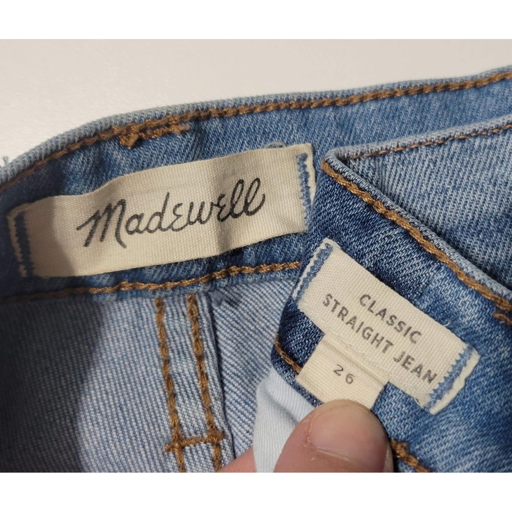 Madewell Two-Toned Classic Straight Jeans - Picture 3 of 8